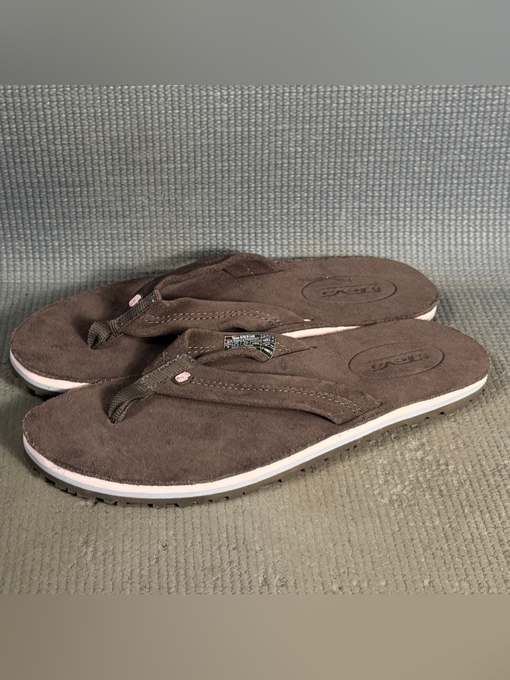Teva Women’s Slip On Brown Flip Flop Thong Sandals S/N 6149 Size 9